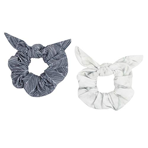 Maven Thread 2 Count Hair Scrunchies Elastic Hair Bands Scrunchy Hair Ties Accessories for Women or Girls Grey Marble and Herringbone - GRANITE Set
