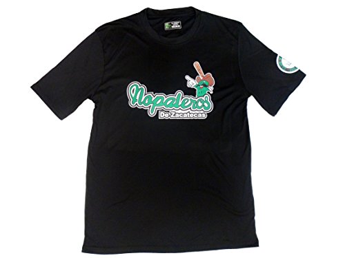 Nopaleros Baseball Camiseta Slim Fit para Hombre de Zacatecas (2X-Large) Negra miniatura 1