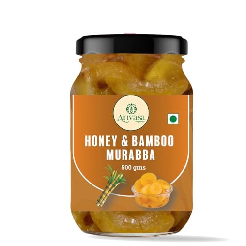 Image of Arivasa Organics Bamboo Murabba with Honey (500g) Natural Bans Murabba Preserve, Handmade Bamboo Shoot Sweet Snack for Height, Gut, Immunity & Overall Wellness (No Artificial Preservatives or Flavors)