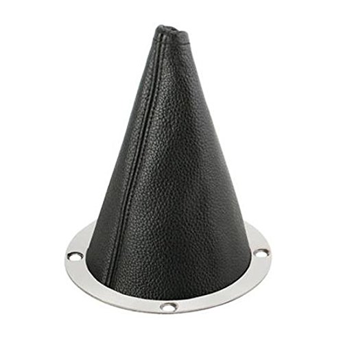 Speedway Motors Hot Rod Round Shifter Boot Kit with Black Vinyl Boot, Polished Stainless Steel Base Ring and Screws, 4 Inch Inside Diameter, Universal Fit Interior Upgrade