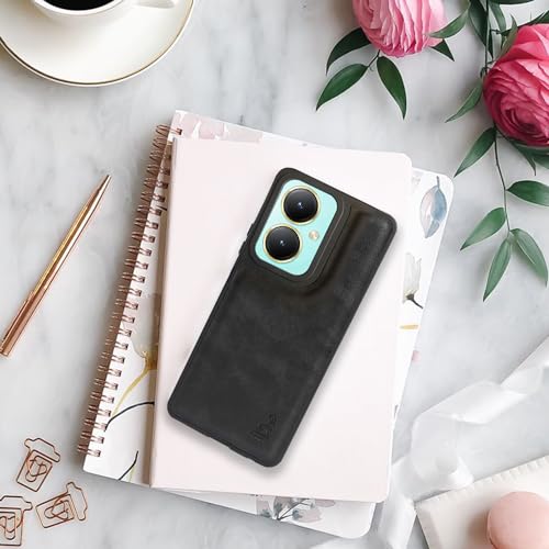 Image of AIBEX Shield Back Cover Case Compatible with Vivo Y27 4G Back Cover | Flexible Vegan Leather | Full Camera Protection | Raised Edges | Super Soft-Touch | Bumper Case