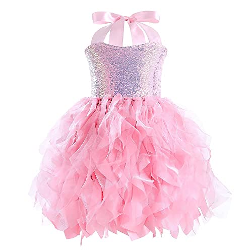 Tutu Dress for Girls Sequin Layered Tulle Tutu Skirt with 4-10 Years Princess Dresses for Toddler Girls