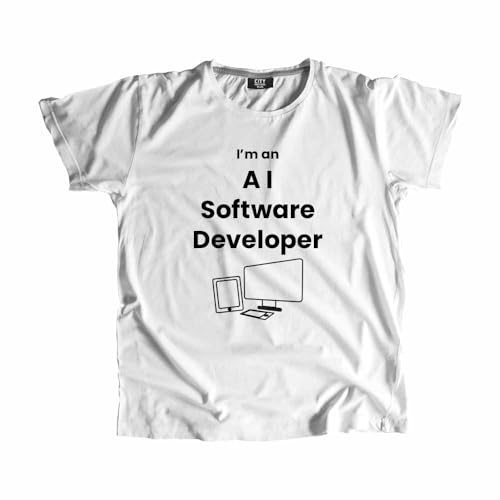 AI Software Developer t-shirt blanc unisexe idéal pour le télétravail et les meetups tech