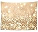 BELECO 5x3ft Fabric Bokeh Backdrop Golden Glitter Backdrop Holiday Twinkle Lights Glitter Background Abstract Gold Sequin Spot Photography Backdrop Birthday Party Photoshoot Kids Baby Photo Props