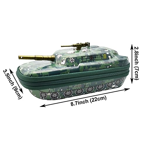 Image of Maydahui Camo Pencil Case Large Capacity Tank Shape Pen Pouch Holder Compartments Organizer Pencil Bag Stationery Box Waterproof EVA Camouflage Green