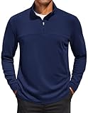 COOFANDY 1/4 Zipper Pullover for Men Long Sleeve Classic Polo Shirts Fleece Lined Mock Neck Sweater Thermal...