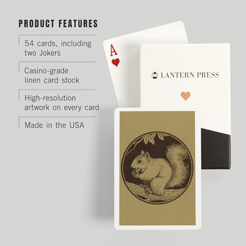 Juego de cartas póker Vintage con ardilla y nuez miniatura 3