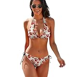 TZTTZT Cute Tomatoes Print Bikini Sets for Women, Two Piece Swimsuit Bathing Suit for Women Triangle Bikini Multicolor