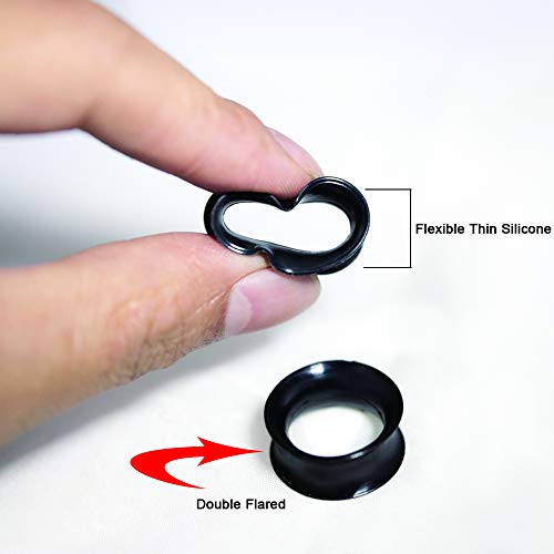 TOPBRIGHT 12 Pairs Ultra Thin Soft Silicone Ear Gauges 24 PCS Earring Plugs2