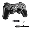 Diswoe PS3 Controller Wireless, Bluetooth Dualshock3 Gamepad Joystick met USB-oplader Kabel Snoer Remote Game…
