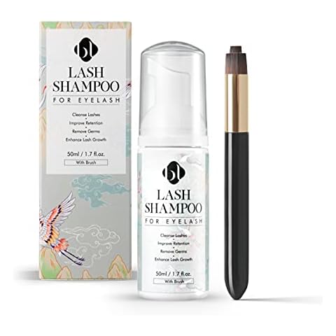 BL Lashes Eyelash Shampoo+ Brush, Eyelid Foaming Cleanser for Natural and Extension Lashes, Gentle Lash Bath and Makeup Remover for Salon and Home (50ml) Cover