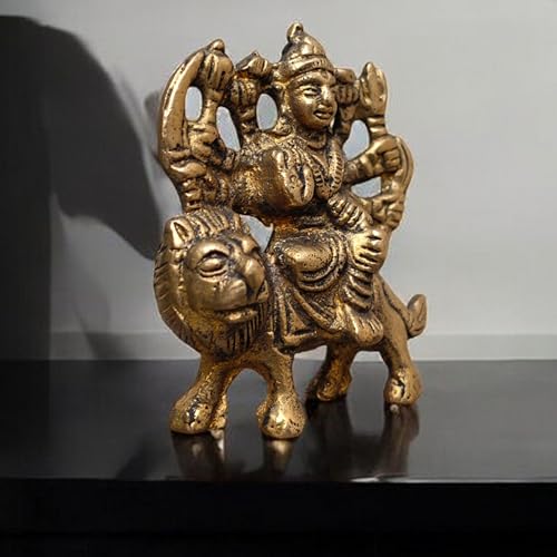 Estatua de Durga de Latón 2.5 Pulgadas 100 Gramos miniatura 4