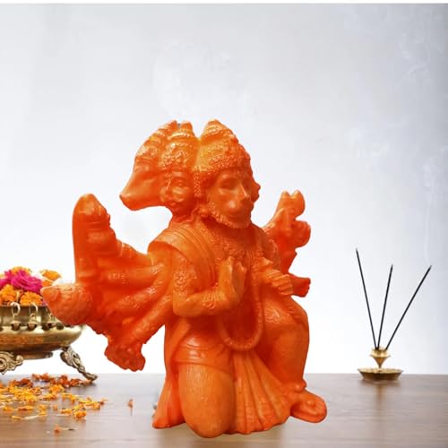 Image of Stone Lord Hanuman Idol, 3 Inch, Saffron, 1 Piece, Idol