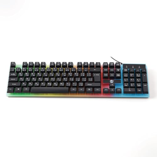 UP Wired Gaming Keyboard, Small RGB Backlit Mechanical Gaming Keyboard, Ultra-Compact Mini Waterproof Keyboard for PC Computer Gamer, Arabic Keyboard