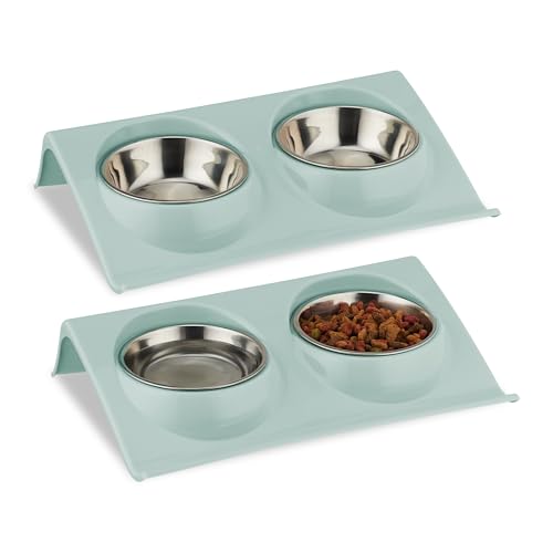 Support double gamelle bleu pour le coin repas de votre chat - 9
