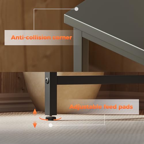 Image of Mericonia 32x20 Inch Computer Desk, 0.6 inch Thick Small Office Table | Modern Simple Style, Small Study & Writing Table for Home Bedroom Work, Black