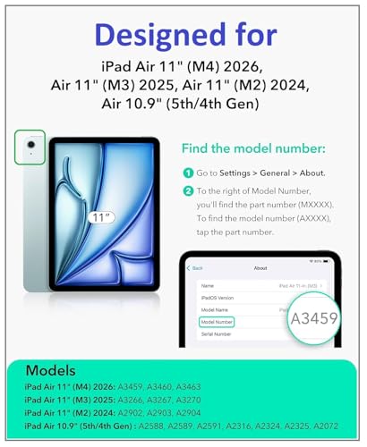 Image of TGK 360 Degree Rotating Flip Cover Case for iPad Air 11 Inch M4 /M3 /M2 2026 /2025 /2024 & Air 5th Gen 2022 /iPad Air 4th Gen 2020 10.9 Inch (White)
