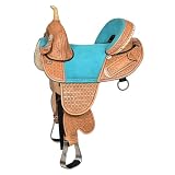 HILASON Oiled Leather Treeless Barrel Saddle