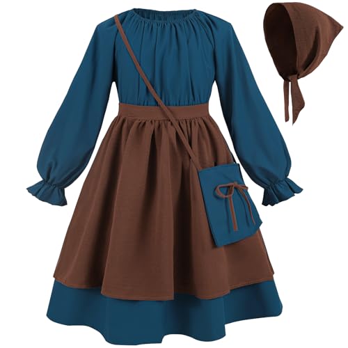 Disfraz Colonial para Niñas Talla Large Azul miniatura 1