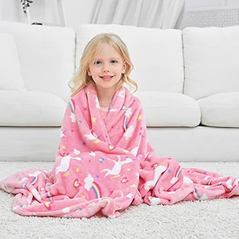 Softan Unicorn Fleece Blanket for Kids Cover