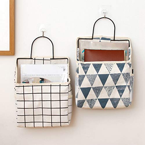 Wankd Soporte para revistas, soporte para periódicos, metal algodón y lino, revistero de pared, soporte para revistas, soporte para limas, organizador decorativo