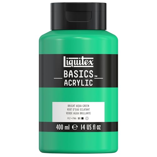 LIQUITEX Basics Acrylic Paint, Bright Aqua Green, 400 ml Bottle