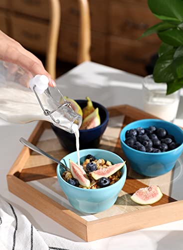 Sweese 107.003 Porcelain Bouillon Cups - 8 Ounce Dessert Bowls - Set Of 6, Cool Assorted Colors #TOP1