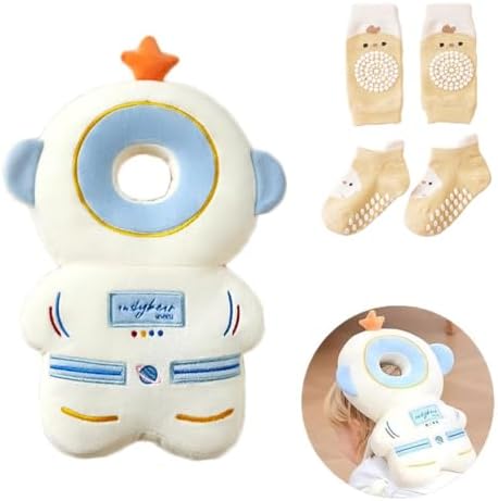 Bambebe Baby Kopfschutz Kissen Infant Sicherheit Pads Rückenprotektor Sicherheit Rucksack Kleinkinder Kopfstützen-Rückenschutzkissen(Astronaut)