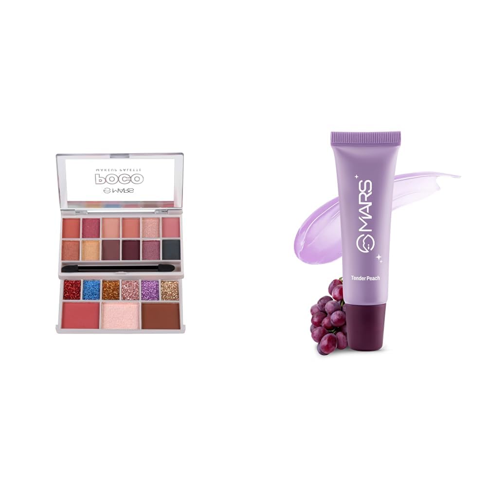 MARS Poco Face Makeup and eyeshadow Palette with Slider Case MARS Lippy Top Hydrating Lip Gel 10ml 01-PLUMPY GRAPES-image-22