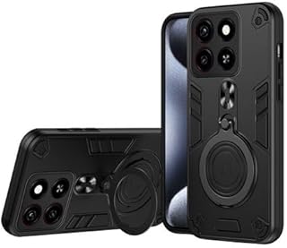 جراب moto g75 شيلد حماية كاملة مقاوم للصدمات والخدوش بحماية مخصصة للكاميرا من التقشير تصميم مميز وجذاب مزود بمسند خلفي معدني متعدد الوظائف ( moto g75 cover) (أسود)