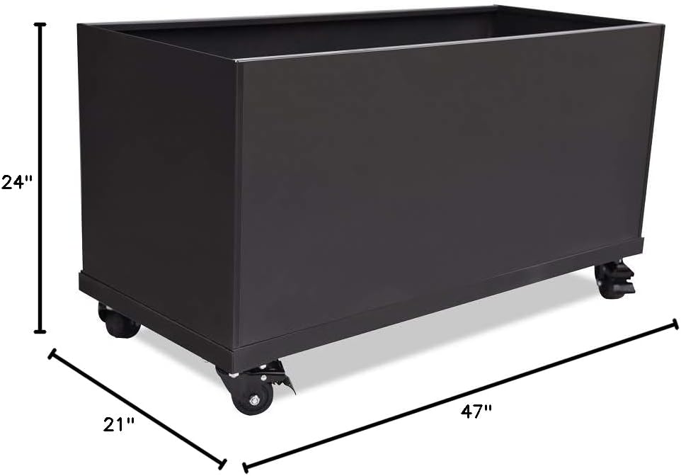 Nice Planter Aluminum Trough on Casters (20"X46"X20", Charcoal Grey)