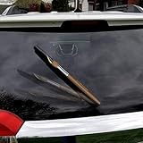Artist Paintbrush with rainbow paint WiperTags attach to rear vehicle wiper blades
