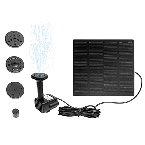 Aufun Bomba para Fuente Solar, Bomba de Estanque Solar DIY de 1.8 W, Bomba para Estanque con Panel Solar, para jardín, Piscina, Estanque, Acuario, con 4 boquillas