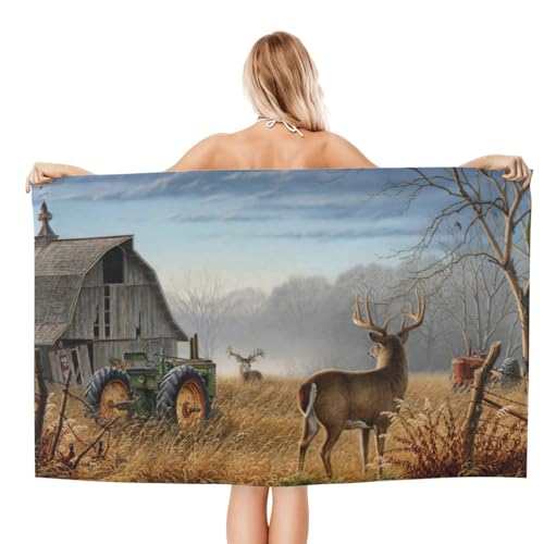 Serviette de bain de luxe imprimé cerf microfibre absorbante douce et durable - 3