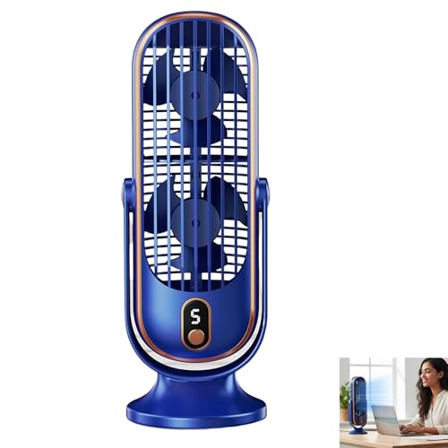 Image of Drumstone 𝟓+𝟓 𝐘𝐄𝐀𝐑 𝐆𝐔𝐀𝐑𝐀𝐍𝐓𝐄 Tower Fan 10.5 Inch - Portable Desktop & Table Fan with 5 Speeds, Dual Air Circulation, Quiet Personal Fan for Home, Office & Bedroom 𝐌𝐮𝐥𝐭𝐢 - 𝐆𝐈𝐅𝐓