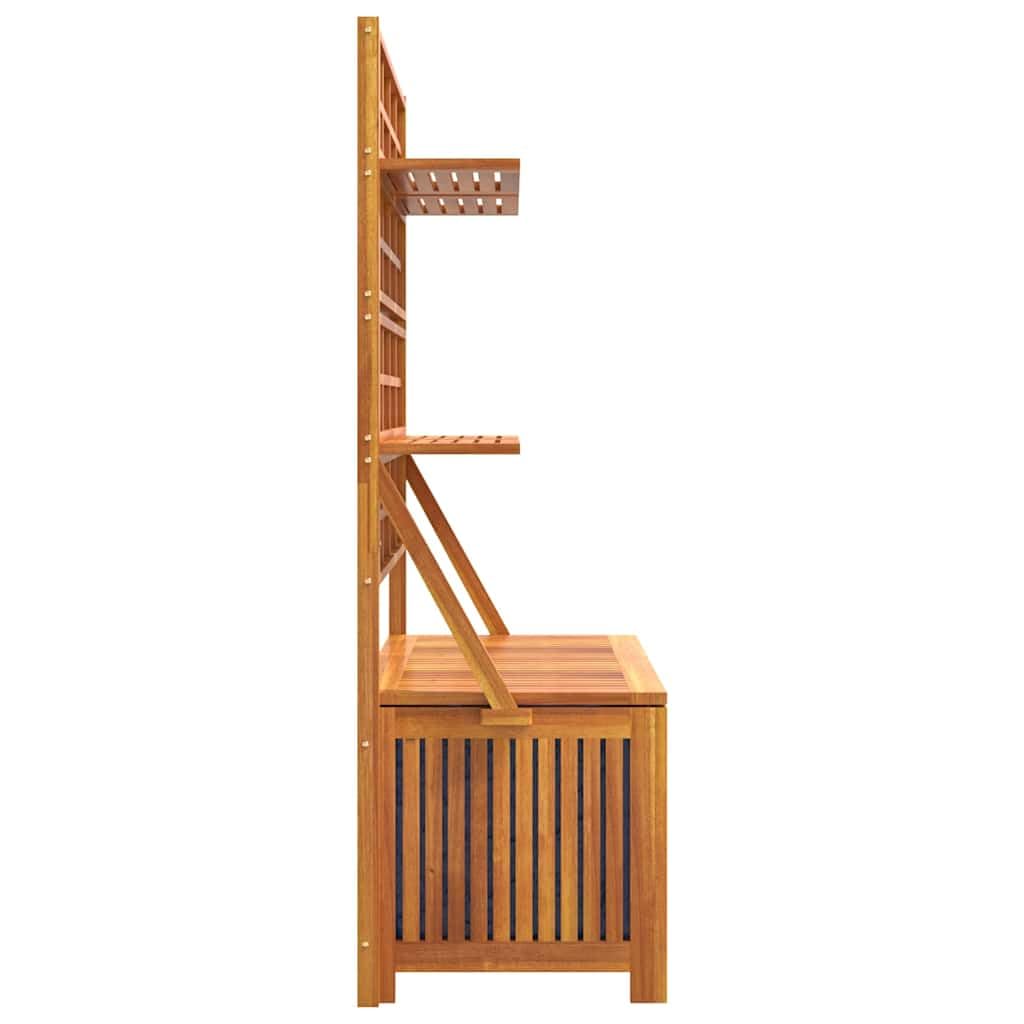 Truhe mit Rankgitter aus massivem Akazienholz 99x50x160 cm Gartentruhe mit wetterfestem Stauraum und Ablagen für Balkon Terrasse Outdoor zum Verstauen von Garten Box Kissen Auflage
