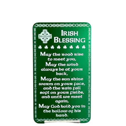 Cutest Gifts Irish Blessing Engraved Metal Wallet Insert, St Patricks Day Gift, Unique and Uplifting Gift For Husband, Thoughtful Gift for Son, 100% Made in the USA