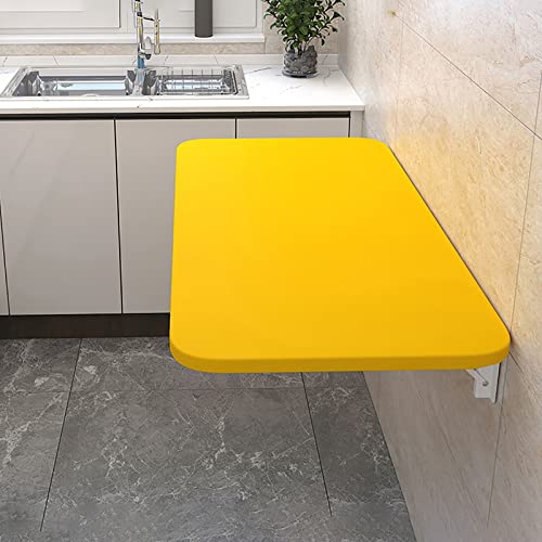 Meuble informatique mural pliable pour petits espaces jaunes