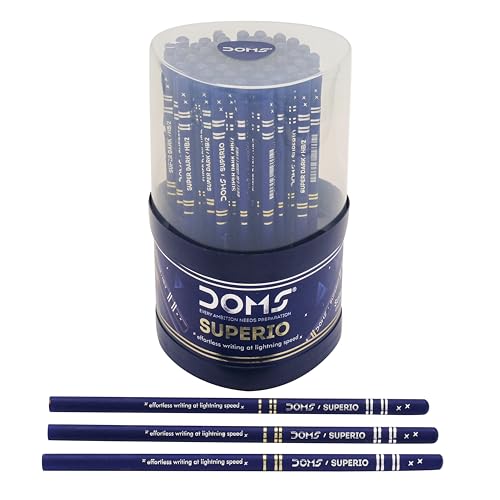 Image of Doms Superio Non-Toxic Super Dark Graphite Pencils | Tumbler Pack | Effortless Writing | Ideal For Sketching & Drawing | Pack of 50 Pencils