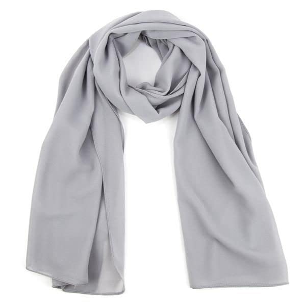 Light Grey Georgette Chiffon Hijab-image-46