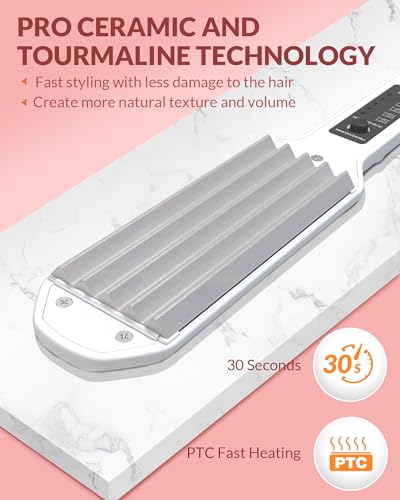 Plancha para cabello con efecto crimp, Dmriektu Ceramic miniatura 6