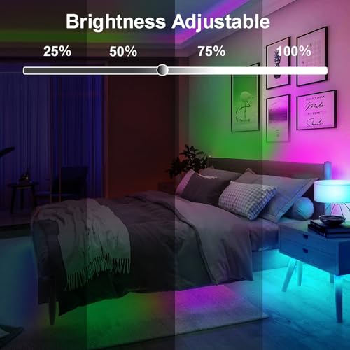 Image of echosari 9.8FT 90Led RGB Strip Lights Battery Powered Remote Control, 8 Modes, Dimmable, Timer, Self-Adhesive, Cuttable, Waterproof, for TV Computer Monitor /Screen Decor (Pack of 3)