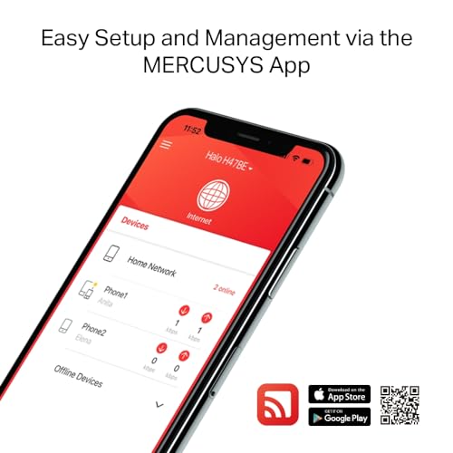 Mercusys Halo H47BE(2-pack) Sistema Mesh Wi-Fi 7, Tri-Band fino a 9.3 Gbps, Banda 6GHz, 3 Porte 2.5Gbps WAN/LAN, Canali 320MHz, 4K-QAM, MLO, Copertura fino a 550 m², Configurazione facile - Powerline - Immagine 6