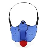 Neo Puppy Dog Face Muzzle Breathabl Kit Half Face Mask with Tongue (Blue)