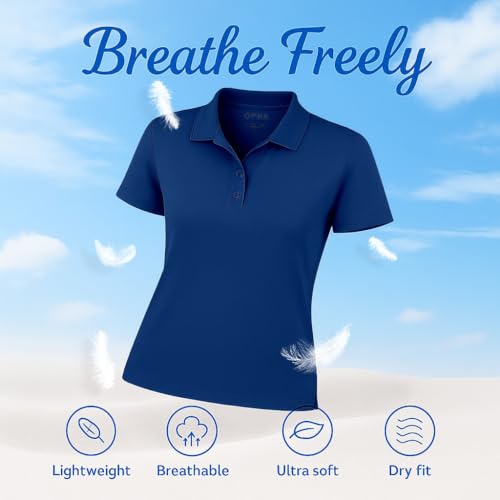 Image of Opna Women's Dry-Fit Golf Polo Shirts 3-Button Golf Polo's in 20 Colors XS-3XL Shirt