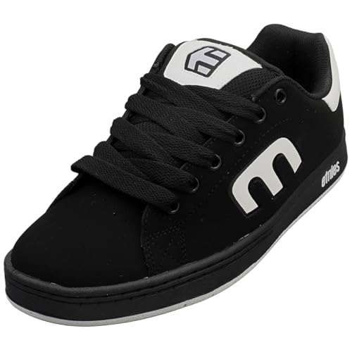 Etnies Callicut - Skate Vulcanisée Profil Bas, Construction Renforcée, Confort Coussiné, Baskets du Quotidien - Black/White/Black - 42