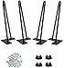 Drenky Patas Mesa Hierro, 16 Pulgadas Patas de Horquilla para Muebles de Servicio Pesado 4 Piezas Patas para Mesas Negro con Tornillos y Bases Protectoras