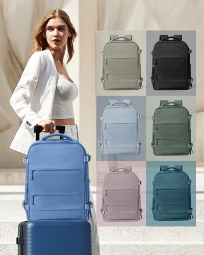 Image of coowoz Large Travel Backpack Carry On for Women Man Waterproof Gym Backpacks with Laptop Compartment Mochila de Viaje Teacher Personal Item Backpack Rucksack Airplane Accessories Must Haves Sky Blue