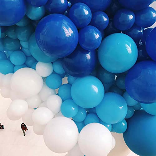 Image of PartyWoo Pearl Blue Balloons 50 pcs 5 Inch Sky Blue Latex Balloons for Graduation Wedding Baby Shower Gender Reveal Anniversary Under the Sea Theme Birthday Party Decorations Blue-Z23