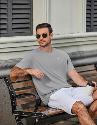 Image of PINSPARK Workout Shirts for Men UPF 50+ Quick Dry Athletic Gym Tee Shirts Mens Short Sleeve Running Cooling Swimming T-Shirt